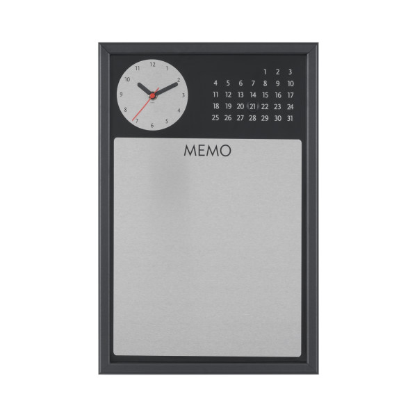 Image 1 of Clock and Calendar Silverfinished Magnetic Board