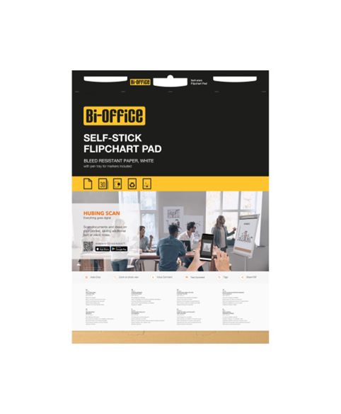 Image 1 of Yellow Self-stick Flipchart Pad | Bi-Office