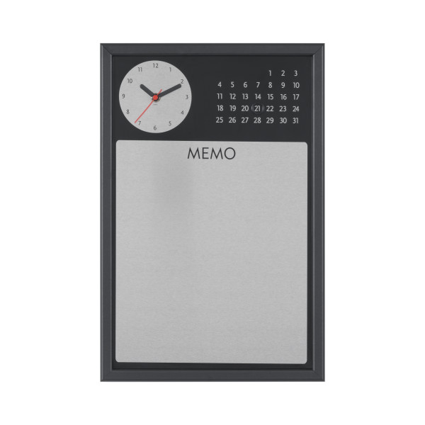 Image 0 of Clock and Calendar Silverfinished Magnetic Board