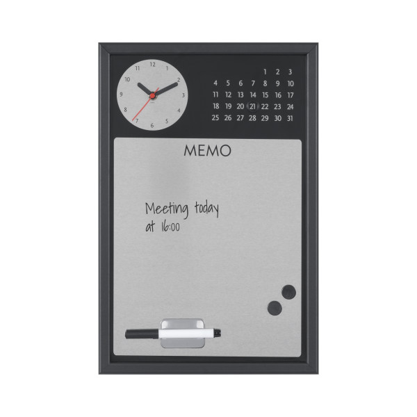 Image 4 of Clock and Calendar Silverfinished Magnetic Board
