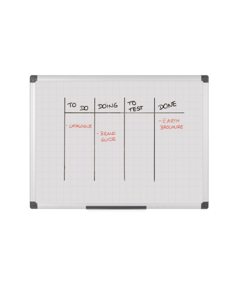 Image 4 of Maya Gridded Aluminium Framed Whiteboard